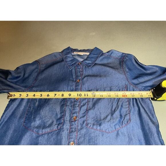 Michael Kors Womens Button Up Denim Long Sleeve Shirt Size 4 - Picture 9 of 9